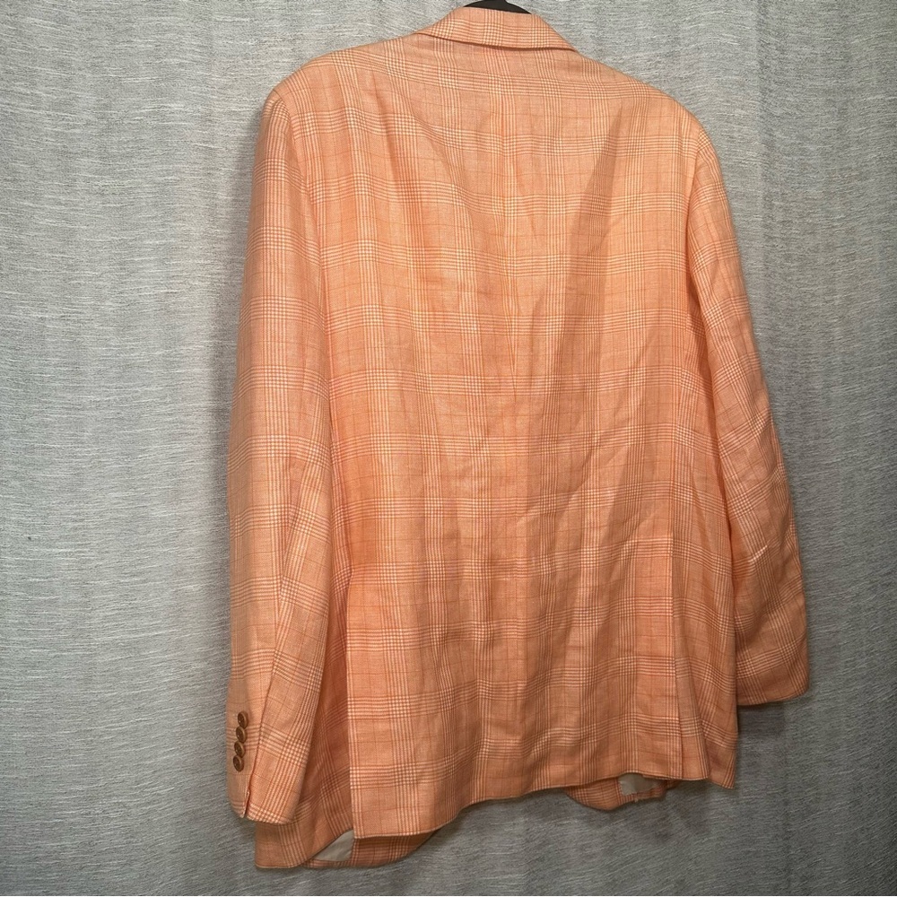 Kiton Napoli U818697 Orange Plaid Linen Cashmere Blazer Sport Coat EU 52/ US 42R - Picture 15 of 16